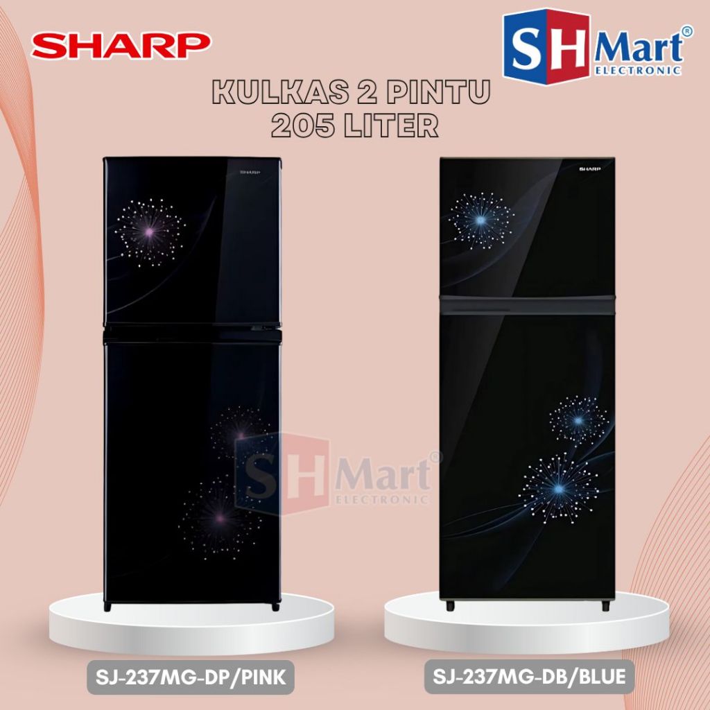 KULKAS SHARP 2 PINTU SJ-237MG / SJ237MG NO FROST GLOSSY DOOR SHARP GARANSI RESMI (MEDAN)