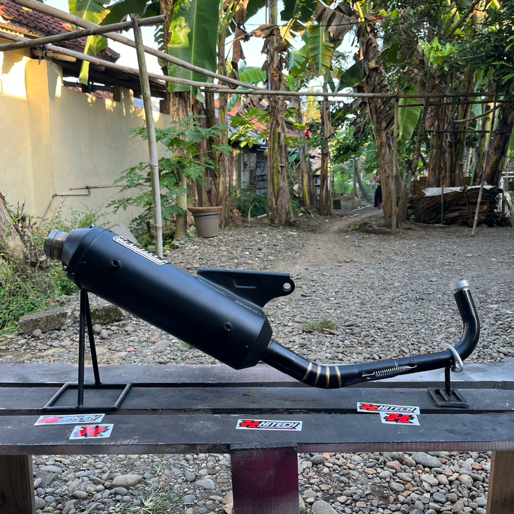 knalpot mio sporty standart racing original hitech project black series pnp mio sporty smile soul,fi