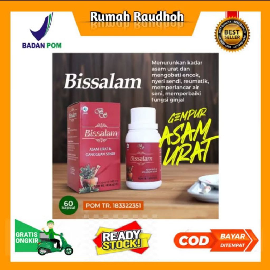 

KAPSUL HERBAL BISSALAM ORIGINAL 60 KAPSUL - OBAT ASAM URAT, PERSENDIAN, REUMATIK DLL