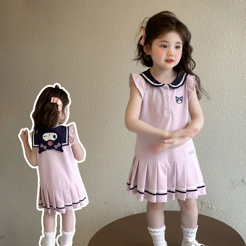 Kuromi Melody Kids Dress/ Dress Kartun Karakter Anak Kekinian