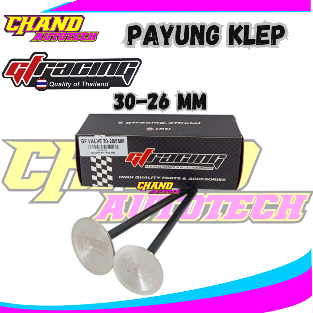 KLEP GF RACING 30/26 batang 5 mm Klep GF Racing Universal Batang 5mm Diameter Klep in 30mm x 26mm