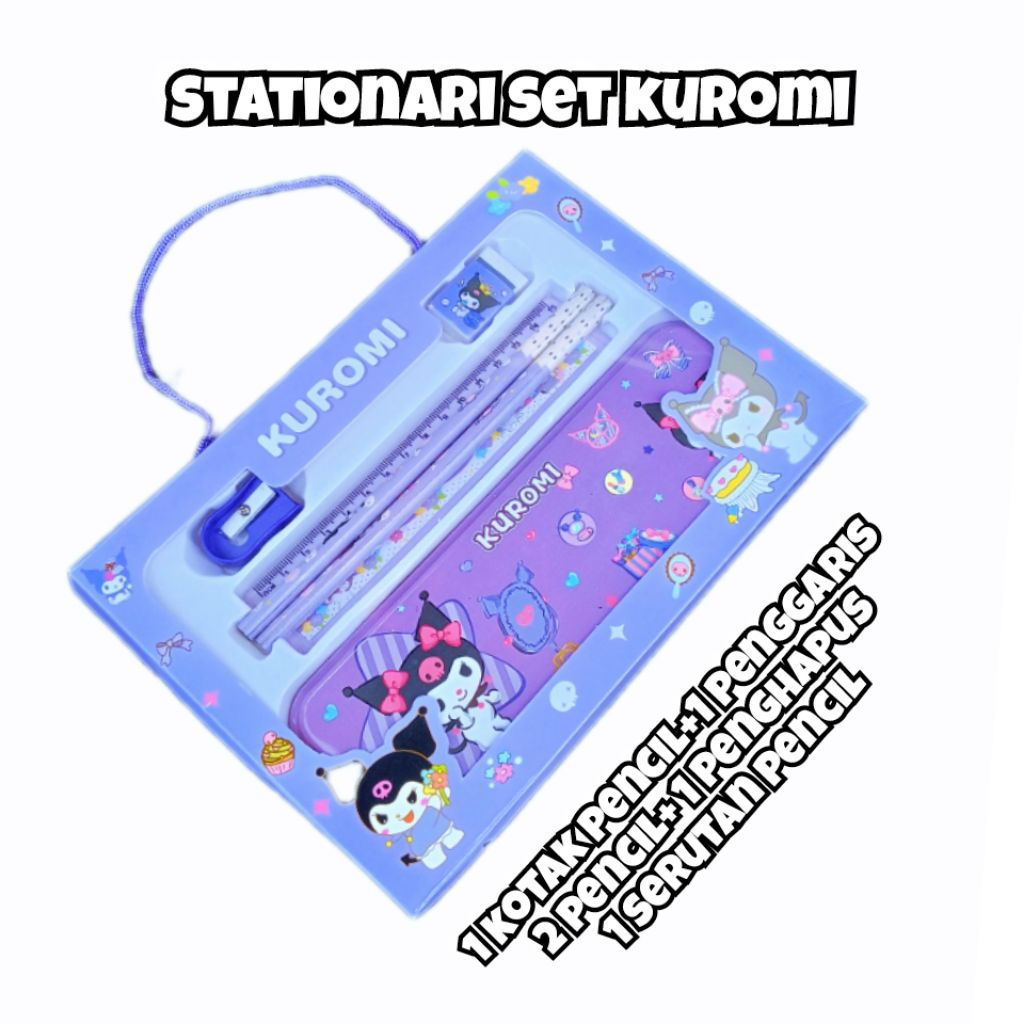 

alat tulis set motif kuromi art set stationari Sanrio