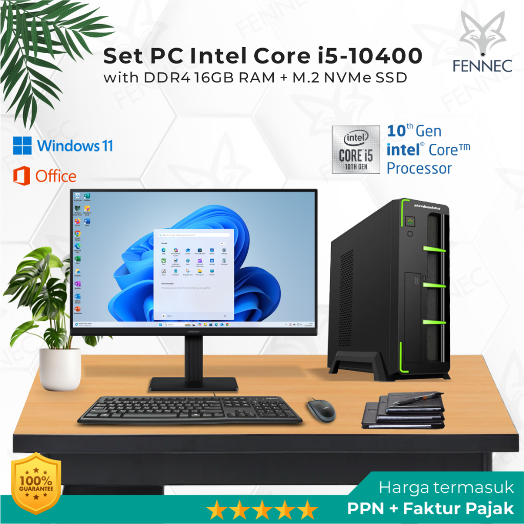 Set PC Slim Intel Core i5-10400 Gen-10 RAM 16GB SSD Rakitan Office