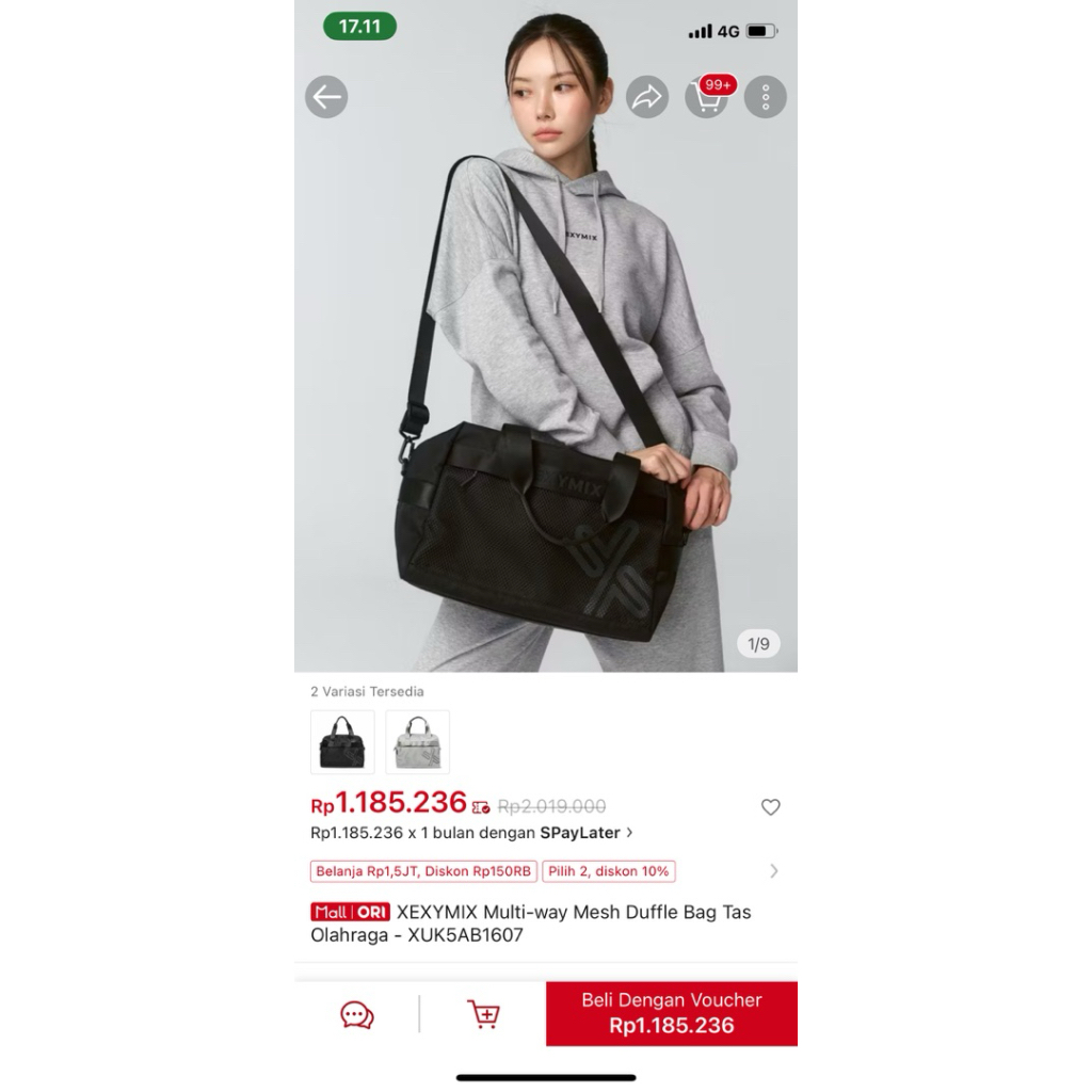 preloved Xexymix Duffle Bag Tas Gym