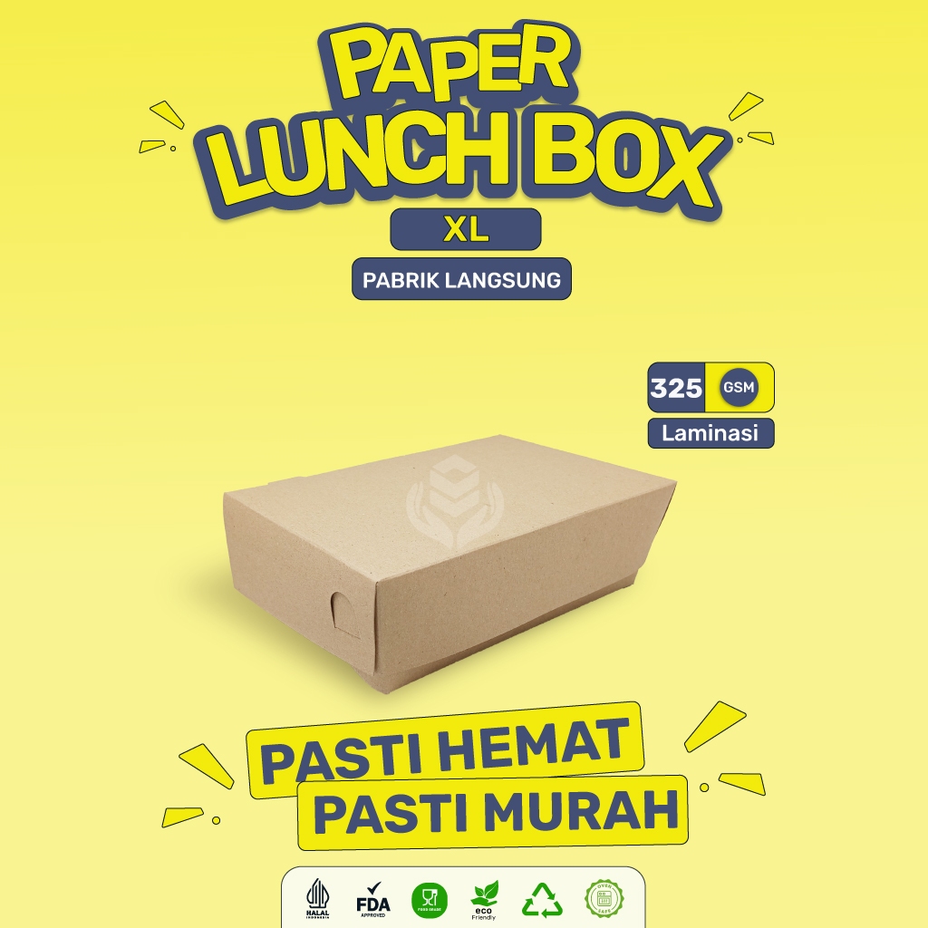 Paper Lunch Box XL Lunch Box XL Lunch Box Bubur (LB4K4-Laminasi)