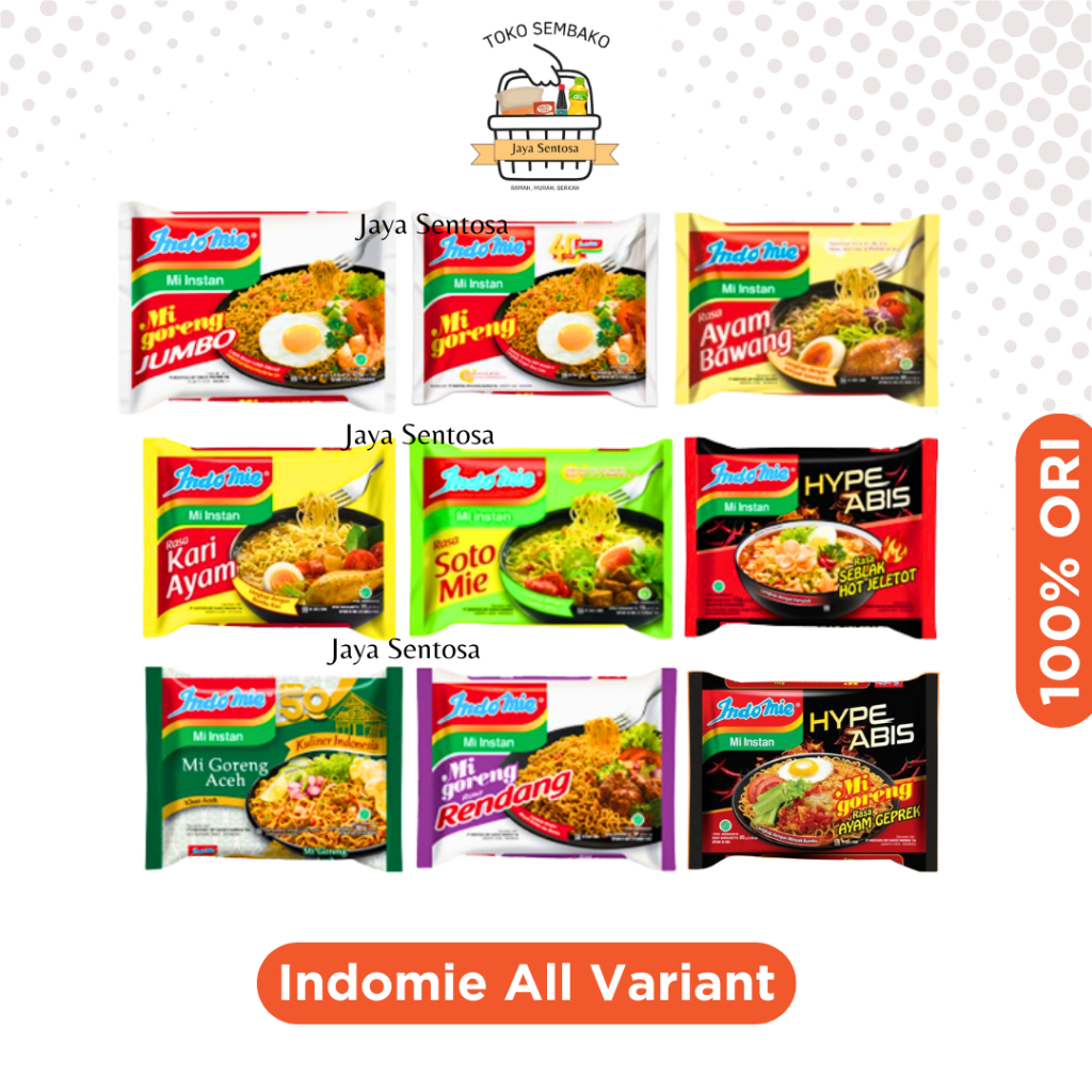 

Indomie Mie Instant ALL VARIAN ecer per pcs kemasan 85gr &129gr (Bisa mix varian)