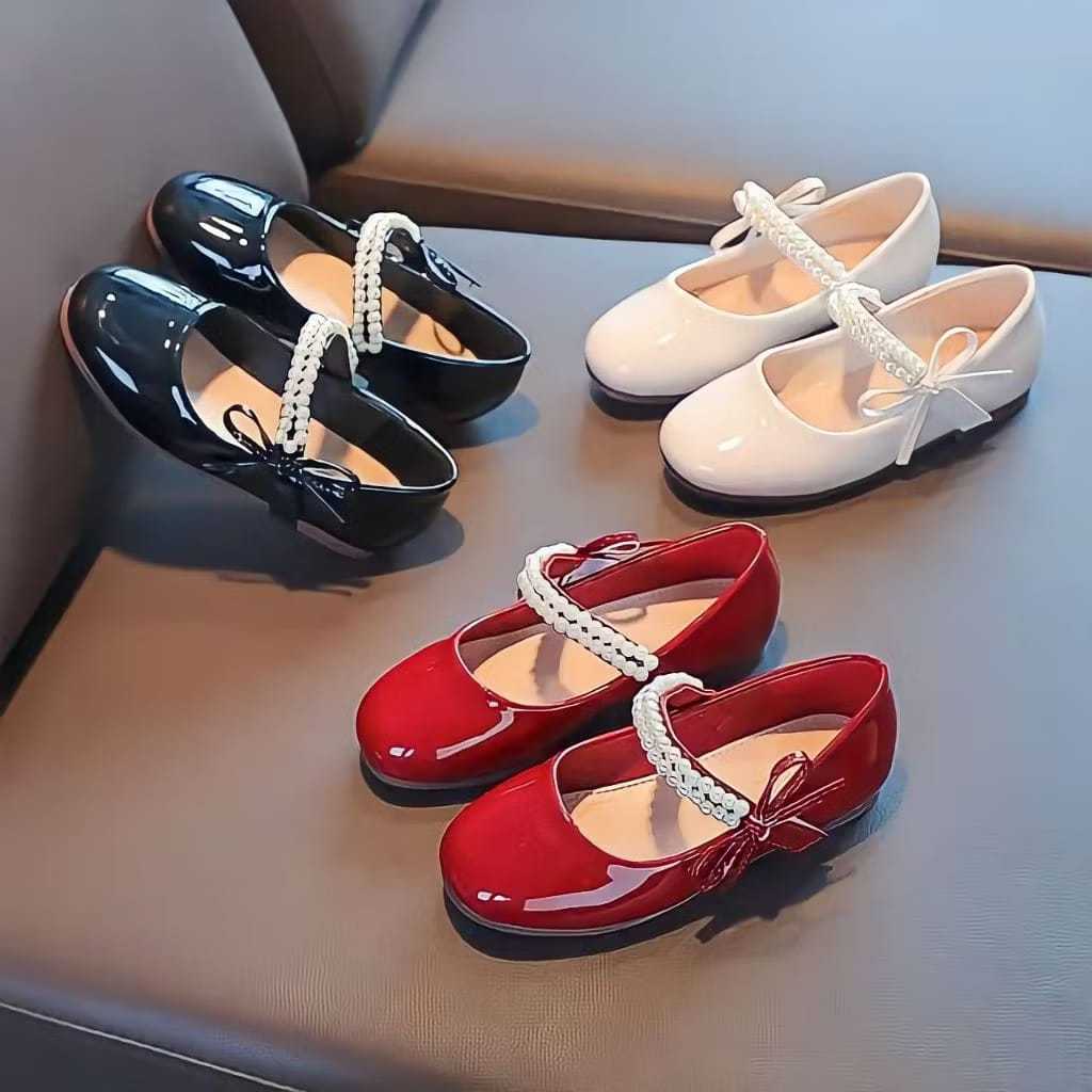 Sepatu Anak Perempuan Model mutiara usia 5 S/D 15 Tahun MTR002 ~S-SHOES~