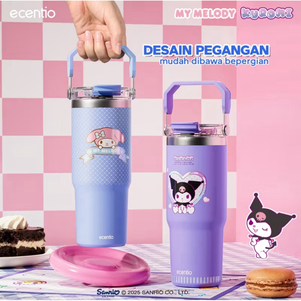 JS Tumbler Stainless Original Ecentio 900ml Karanter Sanrio/Termos Ecentio Tahan 16Jam