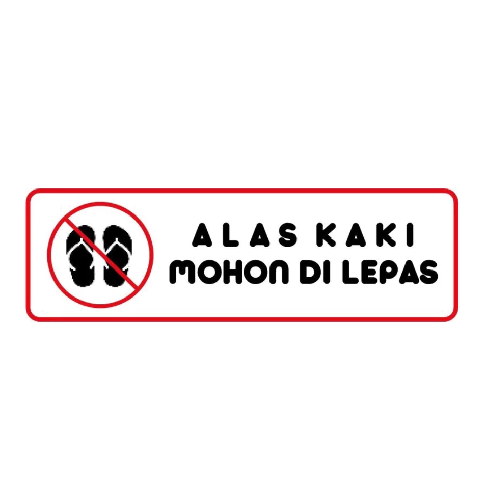 

STIKER ALAS KAKI MOHON DI LEPAS UK 5x15 cm BAHAN VYNIL ANTI AIR