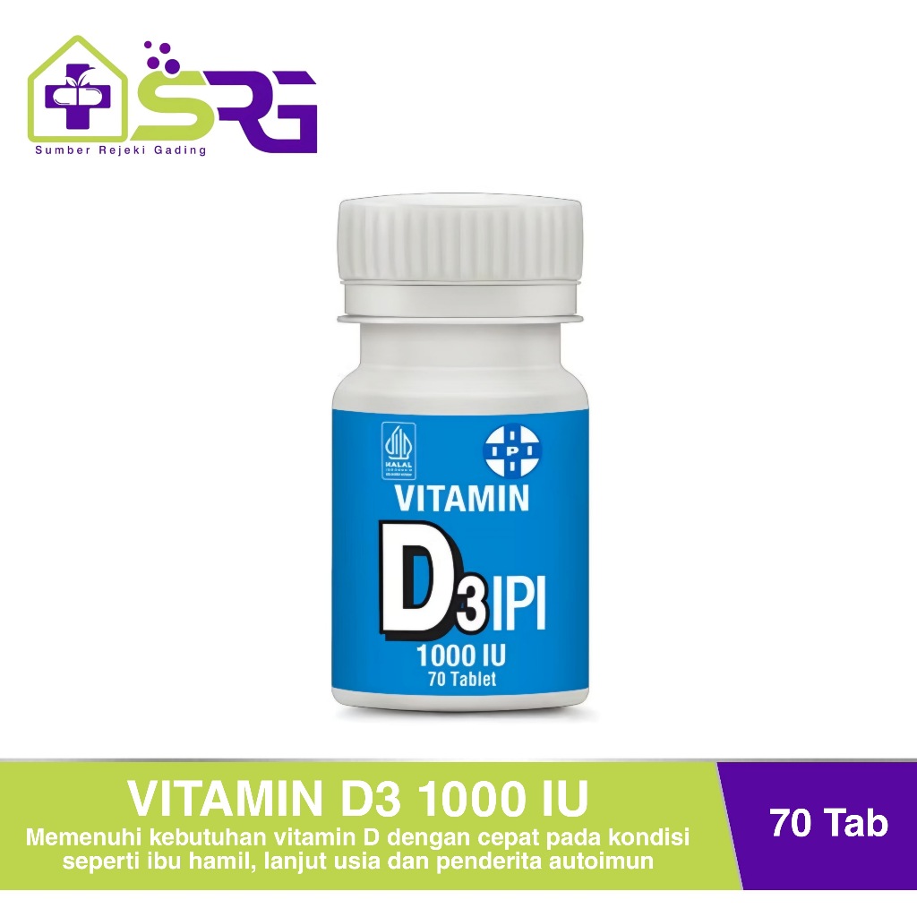 Vitamin D3 1000 IU IPI 70 Tablet - untuk Memenuhi Kebutuhan Vitamin D
