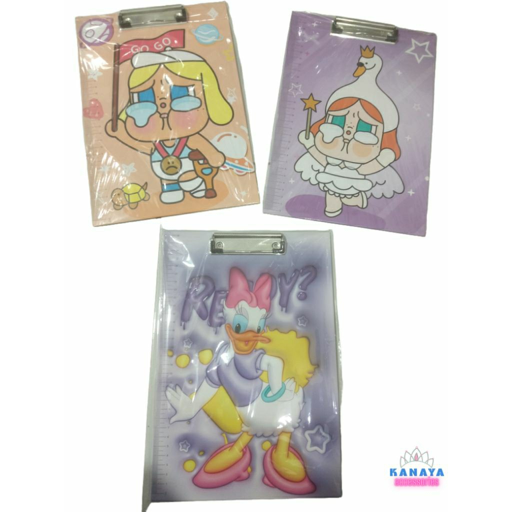 

Papan Ujian/Papan Jalan/Clip Board/Writing Pad A4 dengan motif animasi