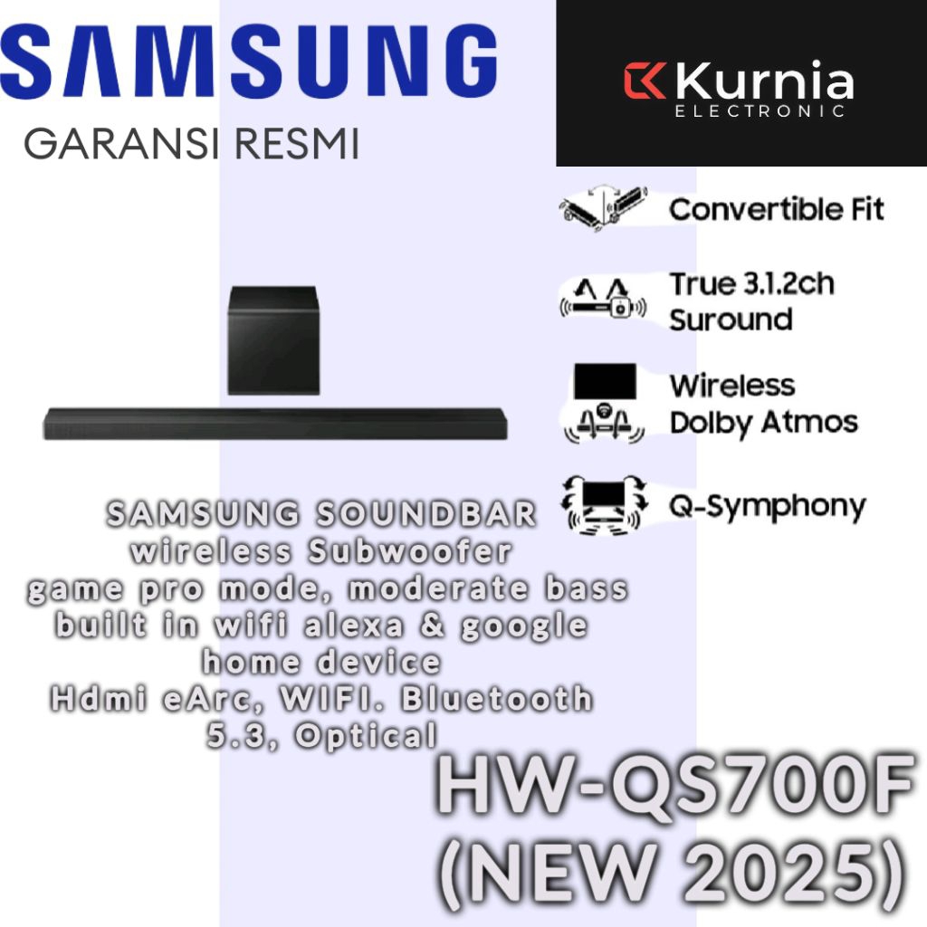 SAMSUNG HW-QS700F /  QS700F/Q700F SOUNDBAR WIRELESS ATMOS 3.1.2 CHANEL