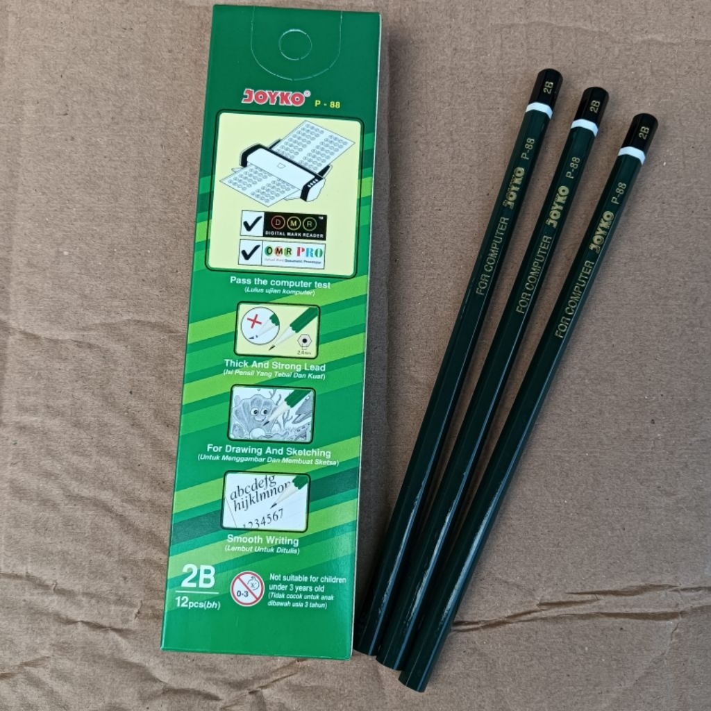 

3 Pcs Pensil Tulis 2B Untuk Komputer P-88 Pencil For Computer P88 P 88 Uts