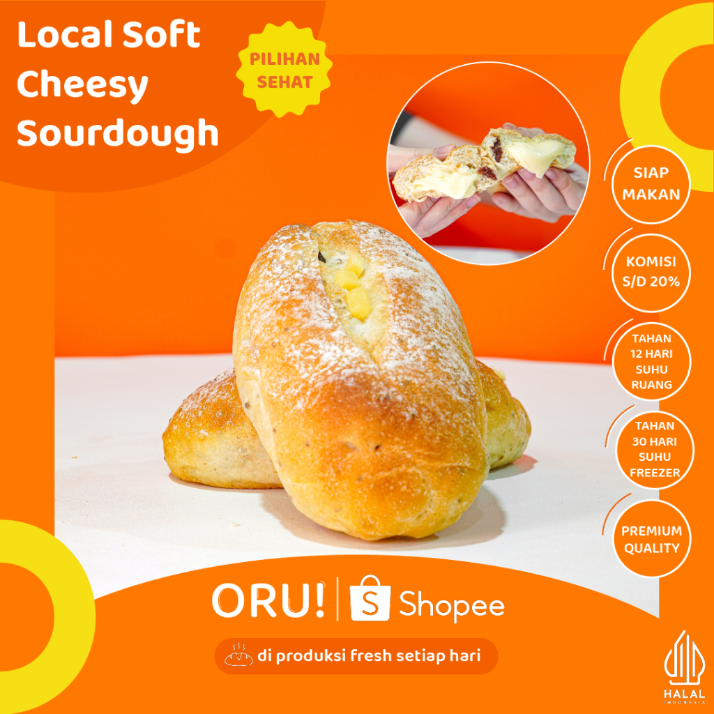 

[PROMO HARGA AMBYAR] ROTI MAUNG KEJU LUMER VIRAL / LOCAL SOFT CHEESY SOURDOUGH - ORU Indonesia