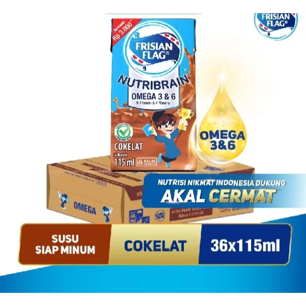 

FRISIAN FLAG OMEGA SUSU UHT CHOCOLATE 115 ML ISI 36 KARTON