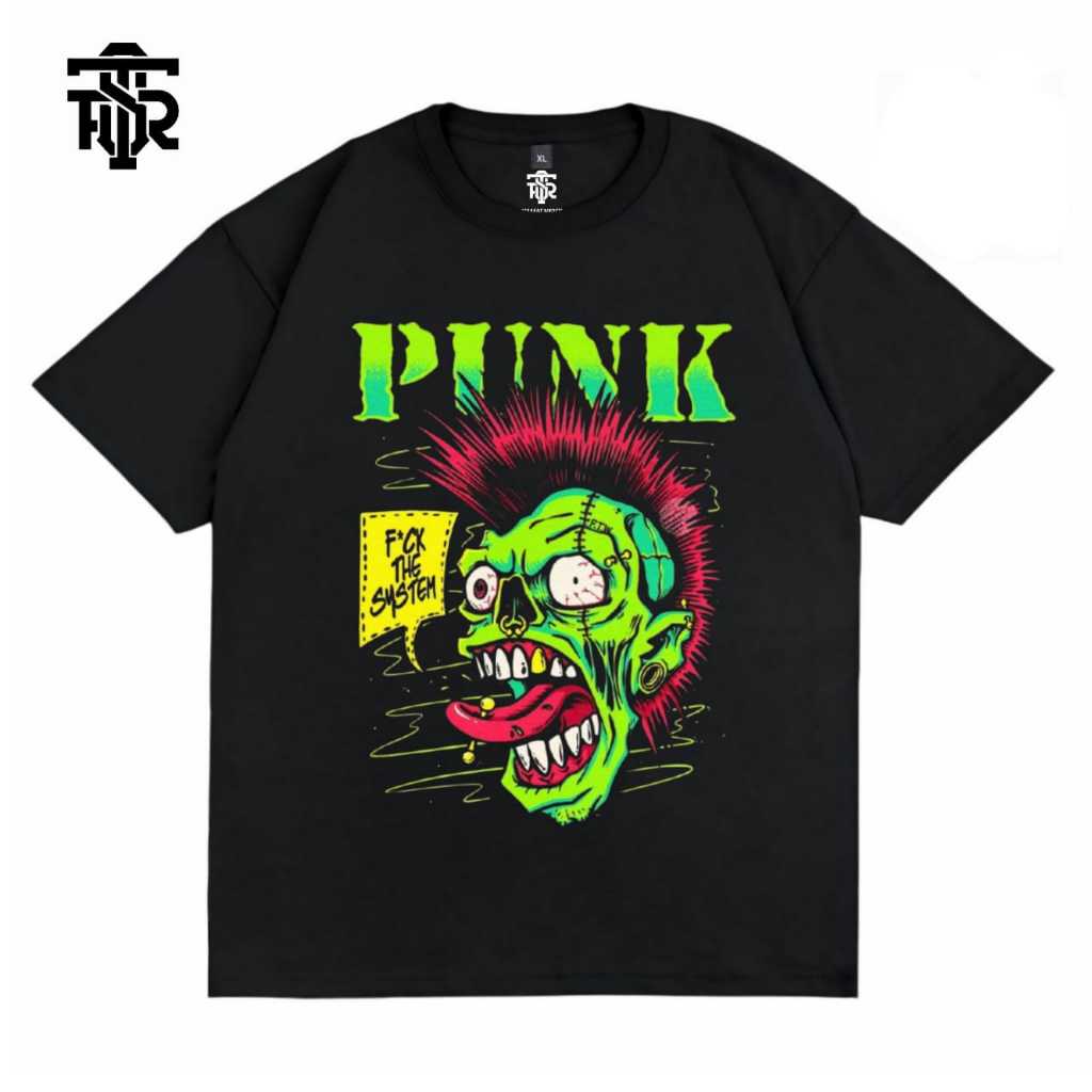Tshirt Baju Kaos Distro Pria Wanita Streetwear Cotton Combed 24s Punk Black Tees Firasat Merch