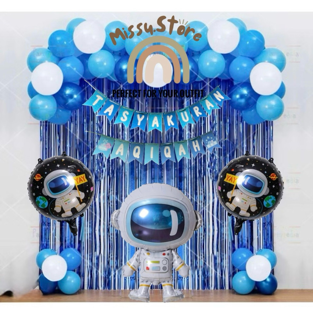PAKET DEKORASI AQIQAH ANAK LAKI-LAKI TEMA ASTRONOT MEWAH/MURAH