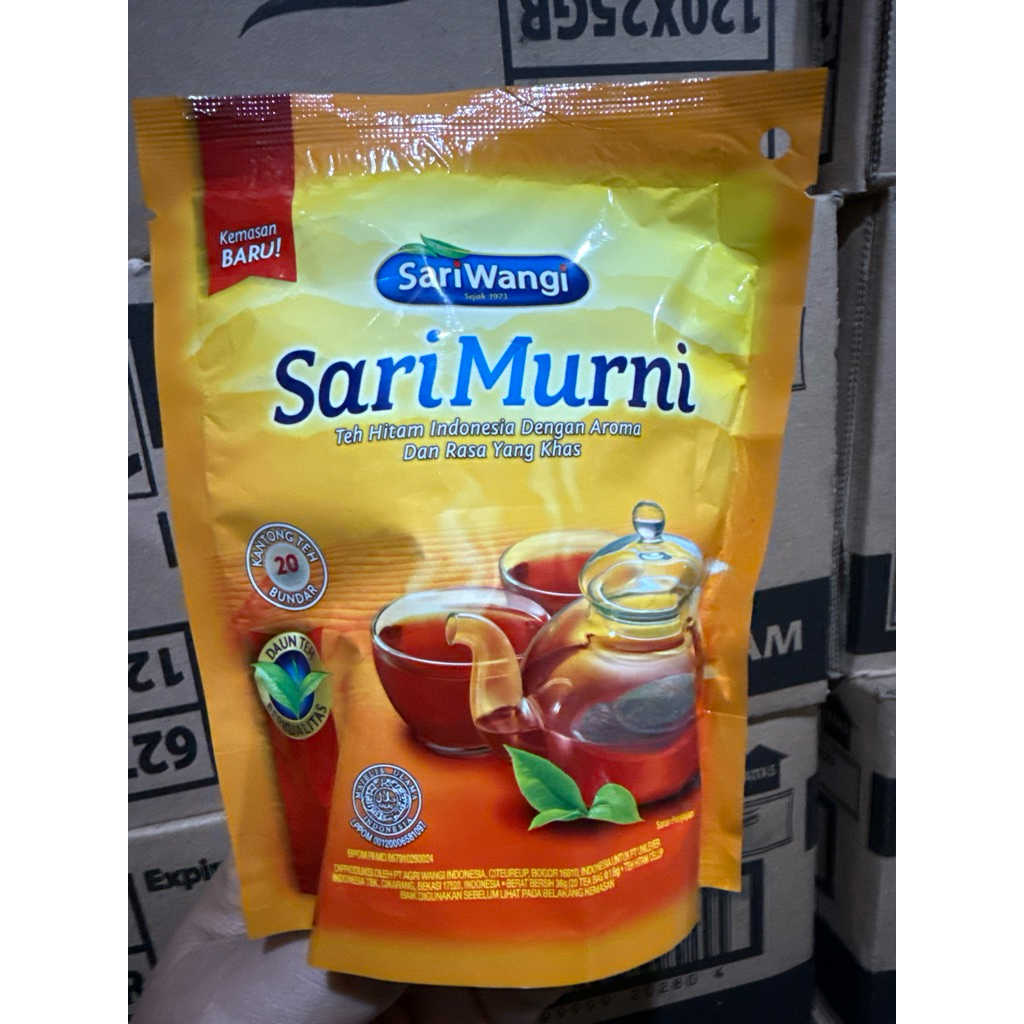

Sari Wangi Sari Murni Teh Hitam teh kantong Bundar Isi 20 bag x 36g