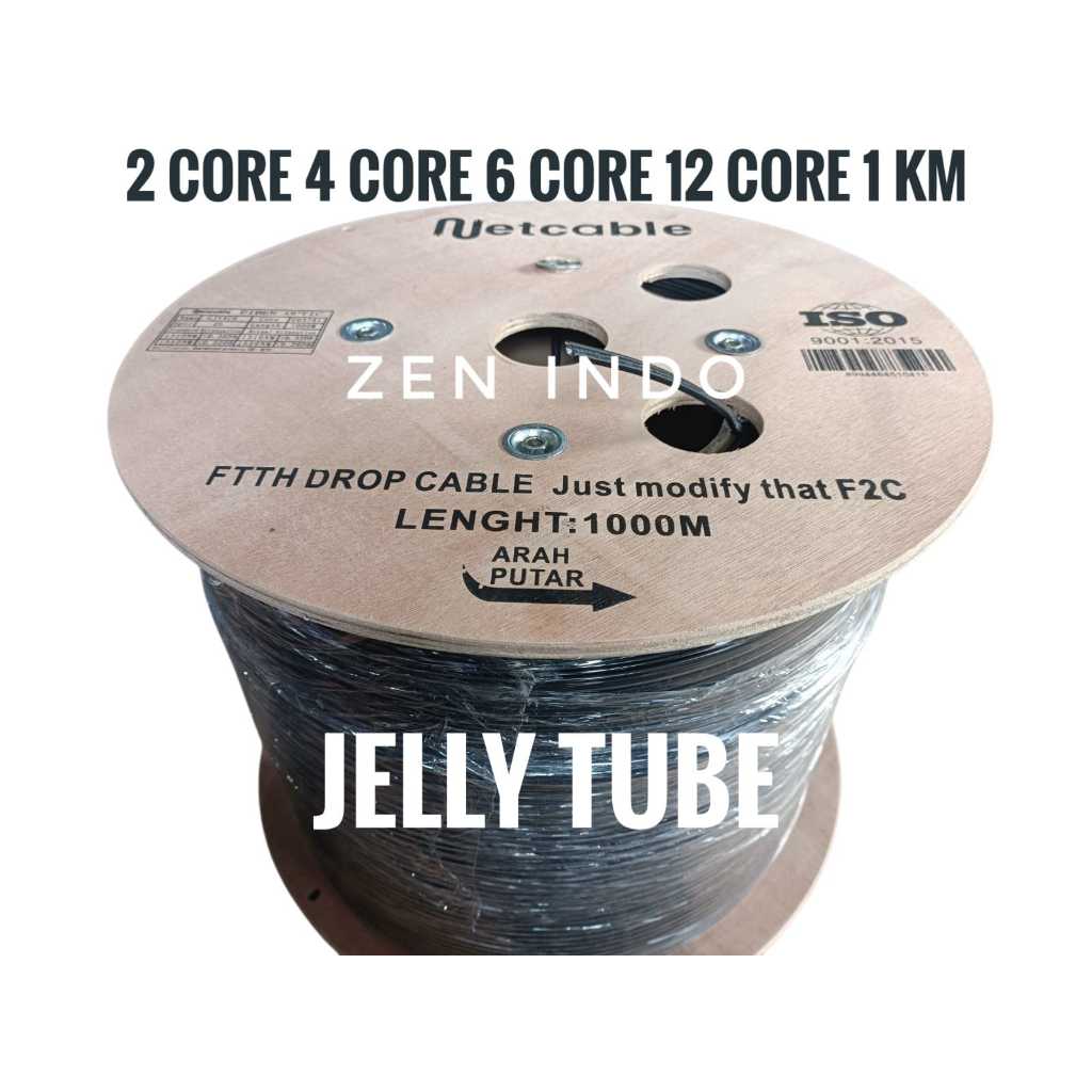 NETCABLE Kabel FO Fiber Optik DROPCORE JELLY TUBE Core 2 Core 4 Core 6 Core 8 Core 12 Core panjang 1