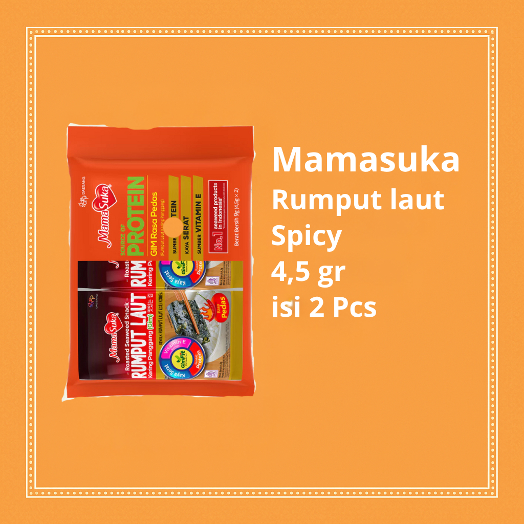 

Mamasuka Rumput Laut Panggang Spicy Pack Isi 2 – Snack Rumput Laut Pedas Sehat dan Renyah