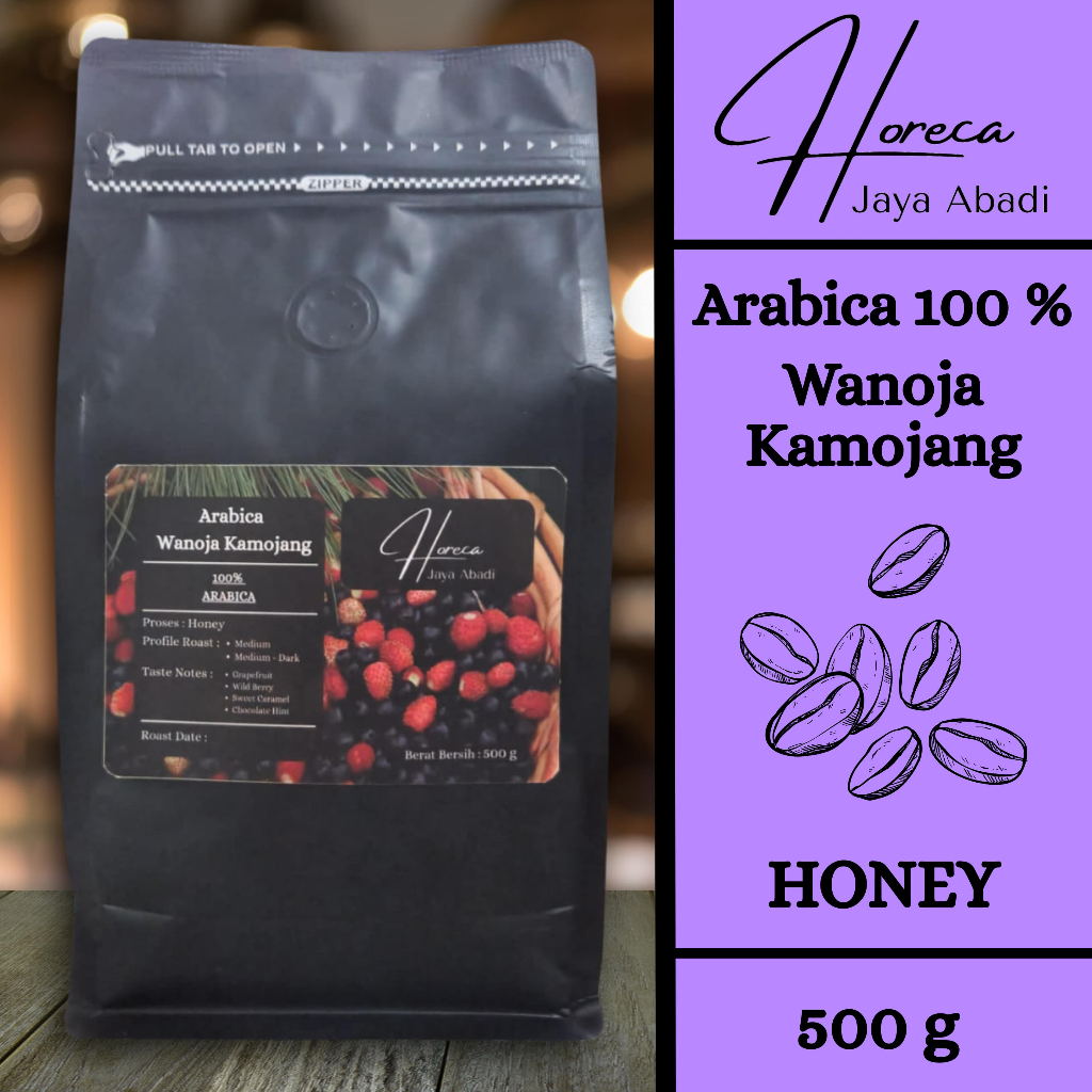 

Horeka Jaya Abadi - Kopi Arabika Wanoja Kamojang Honey Biji / Bubuk - 500 gr
