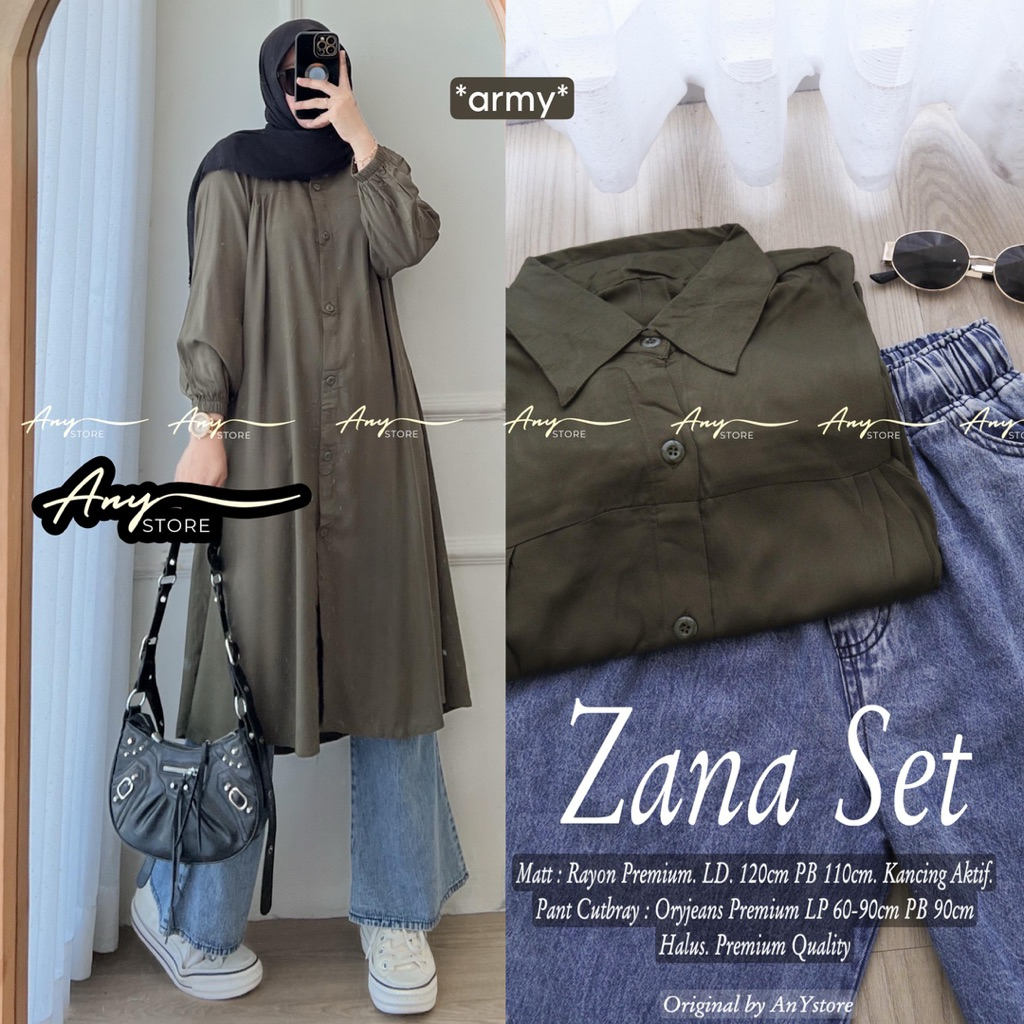 (SETELAN TUNIK JEANS) ZANA SET TUNIK JEANS by ANY STORE
