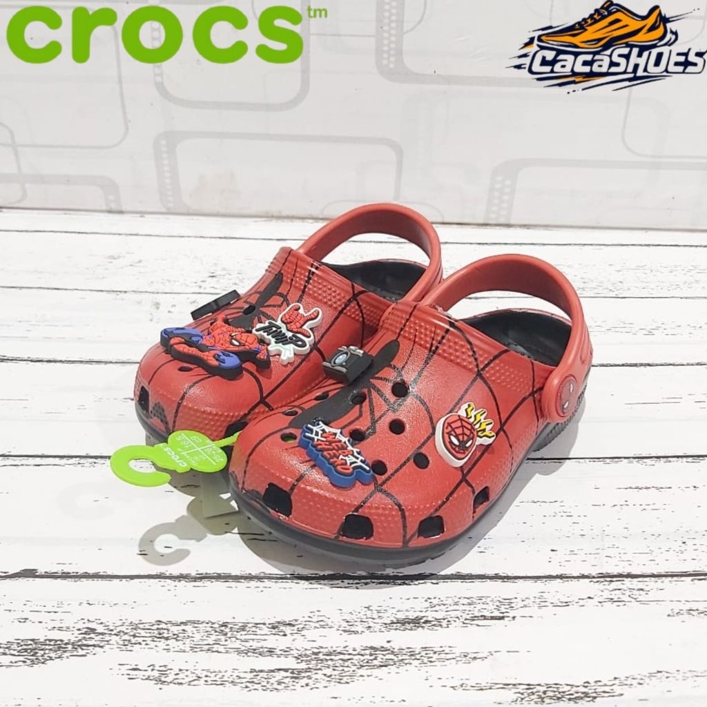 SANDAL CROCS SPIDERMAN - CROCS SPIDERMAN - SANDAL CROCS ANAK/DEWASA