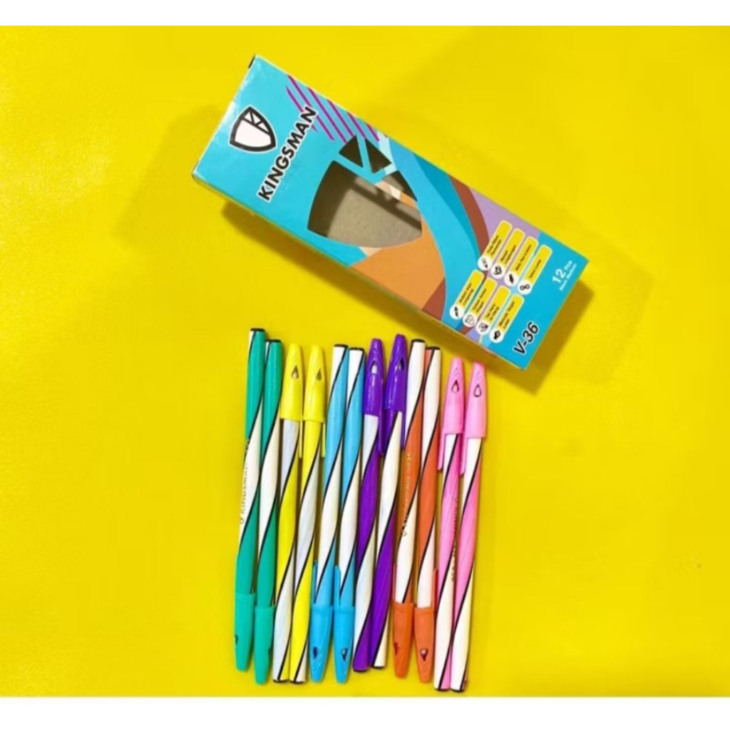 

(GROSS=12LUSIN) PULPEN / PEN / BOLPOINT / PENA LILIN ULIR KINGSMAN V-35 144PCS