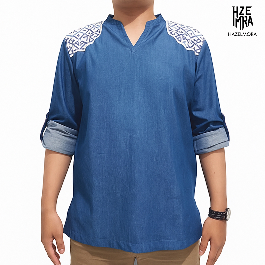 HAZELMORA Baju Koko Pria Dewasa Levis Denim Terlaris Jeans Terbaru