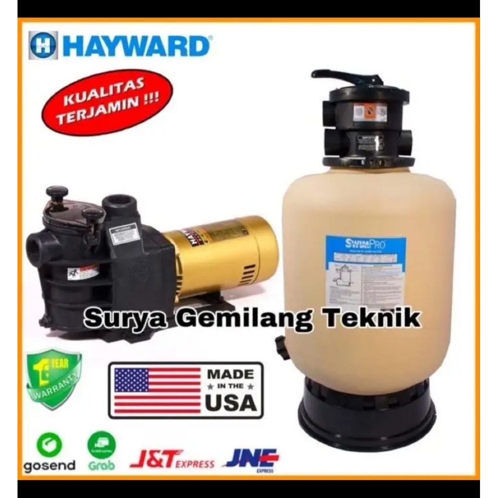 Paket Pompa Air Kolam Renang Hayward 2HP + Sand Filter Hayward S270