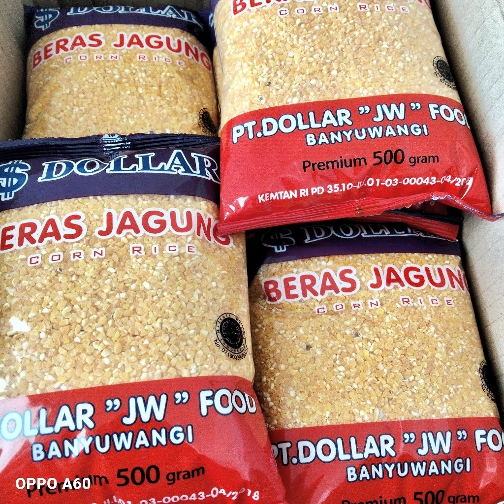 

[TANPA PENGAWET] BERAS JAGUNG DOLLAR KEMASAN 500 GRAM 100% ORIGINAL JAGUNG ASLI