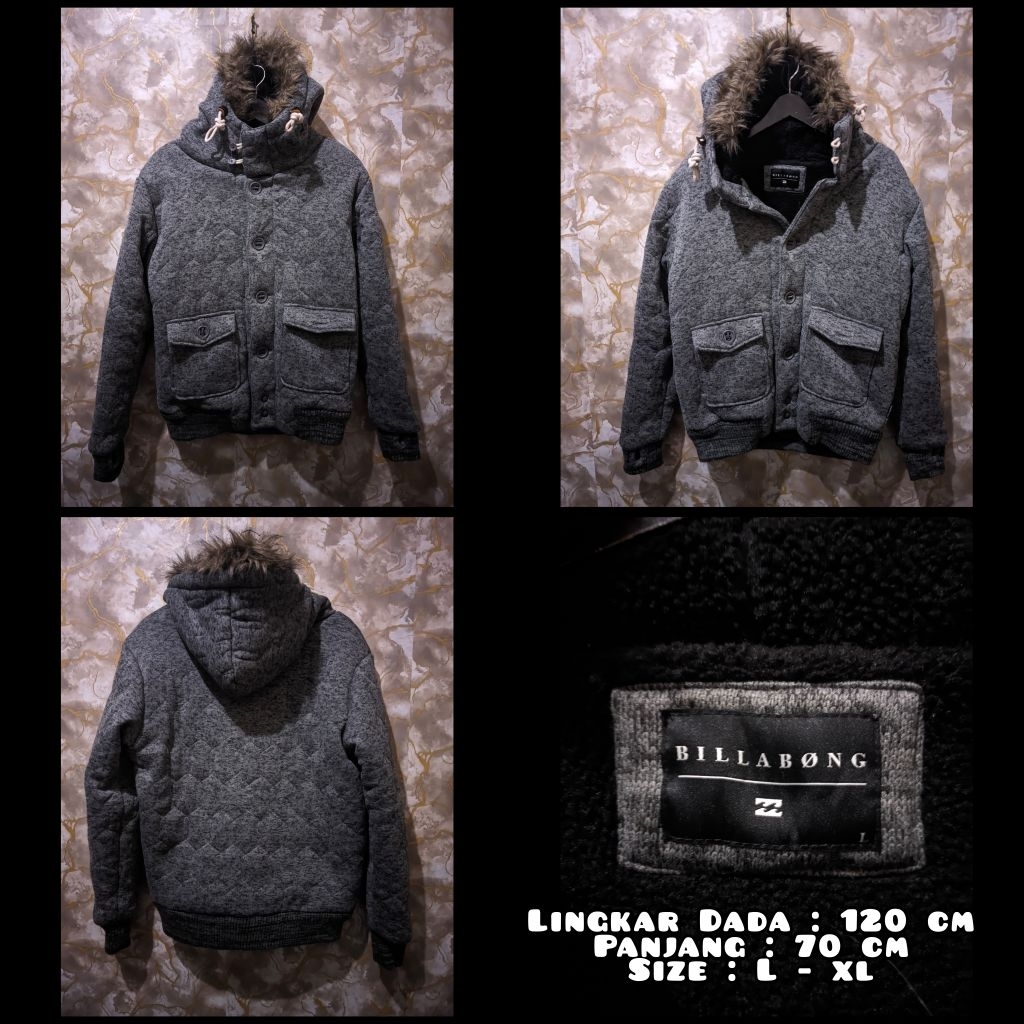 Jaket Tebal Merk Billabong Second Original.