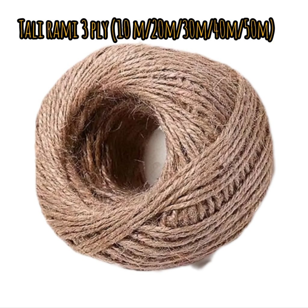 

Tali Rami/Tali Goni 3ply Untuk Hampers, Craft, Souvenir (10m)
