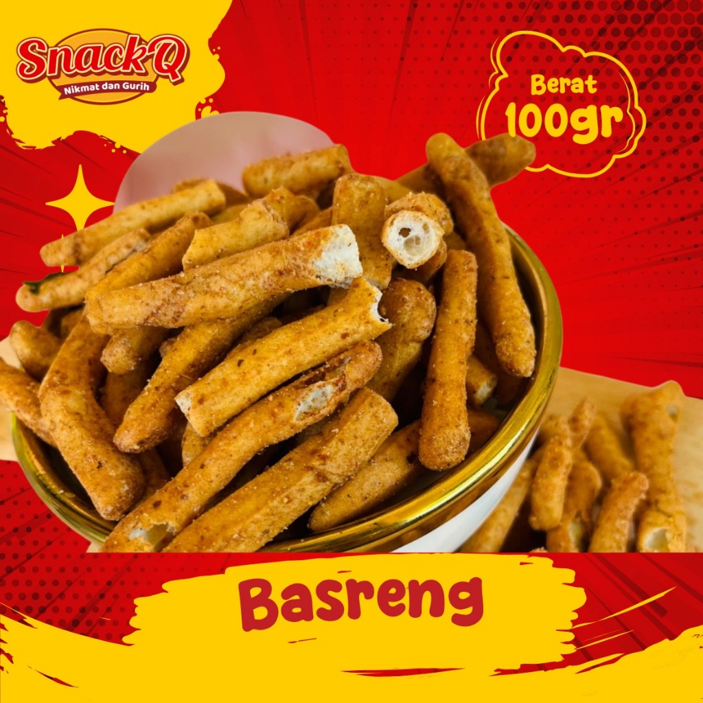 

Snackq.id - basreng pedas daun jeruk 100gr bumbu melimpah renyah smakanan ringan teman nasi