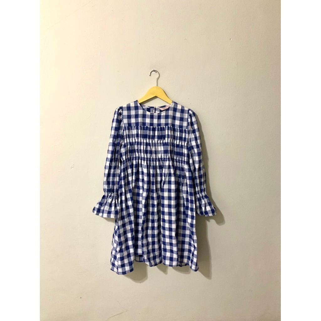 Hijabchic Blouse Tartan / Tunik Kotak-Kotak / Atasan Lucu - Preloved