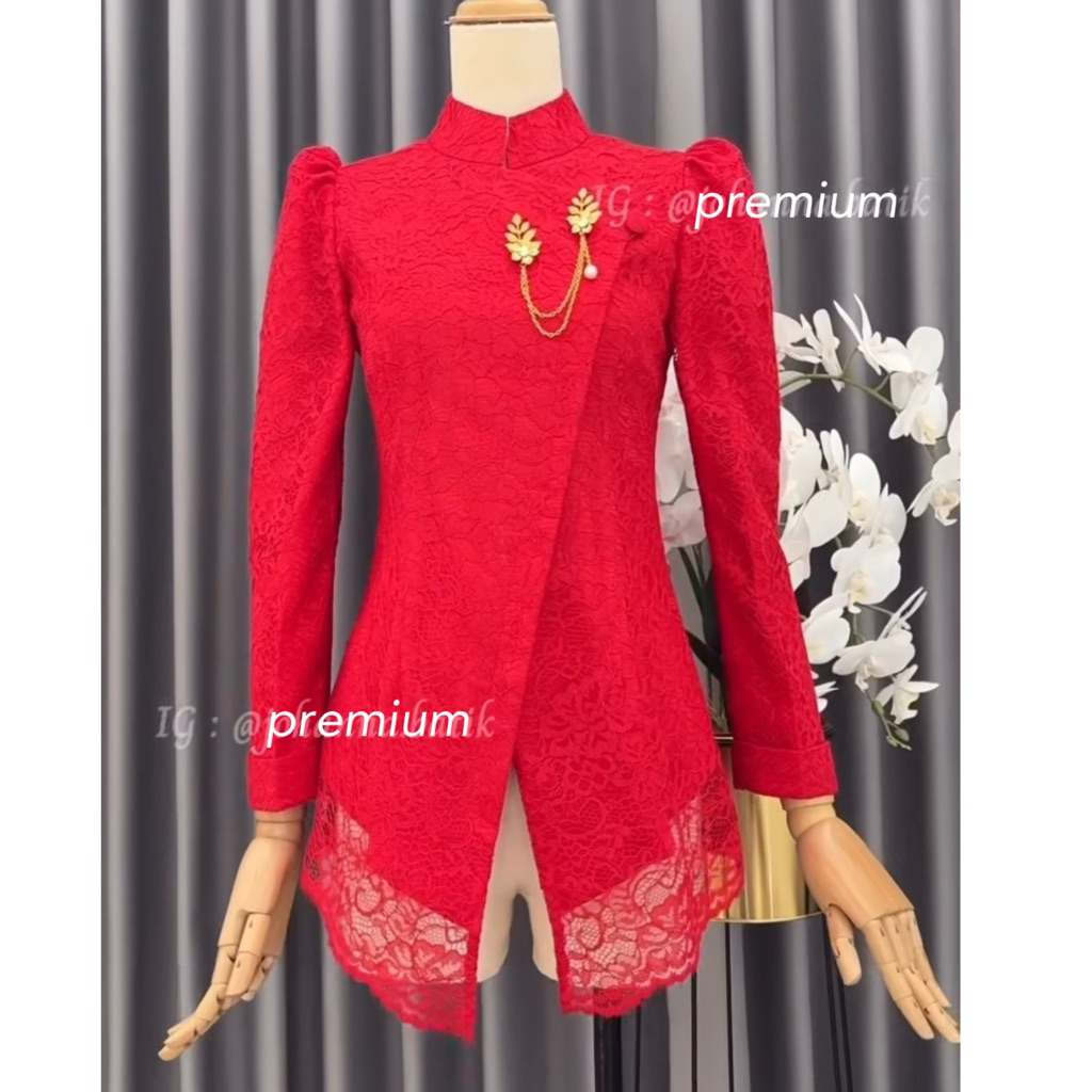 KEBAYA MODERN MERAH | KEBAYA JANGGAN WANITA MODERN