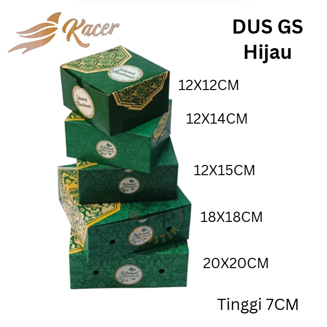 

KACER Box GS kotak kue / Dus Snack 12x12 / 12x14 / 12x15 / 18x18 / 20x20