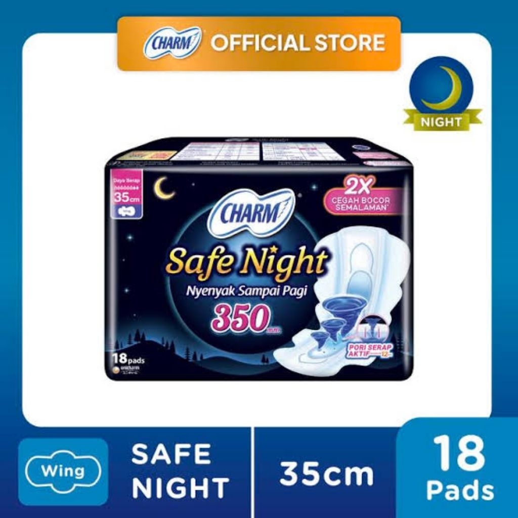 CHARM SAFE NIGHT 35 CM 18 PADS