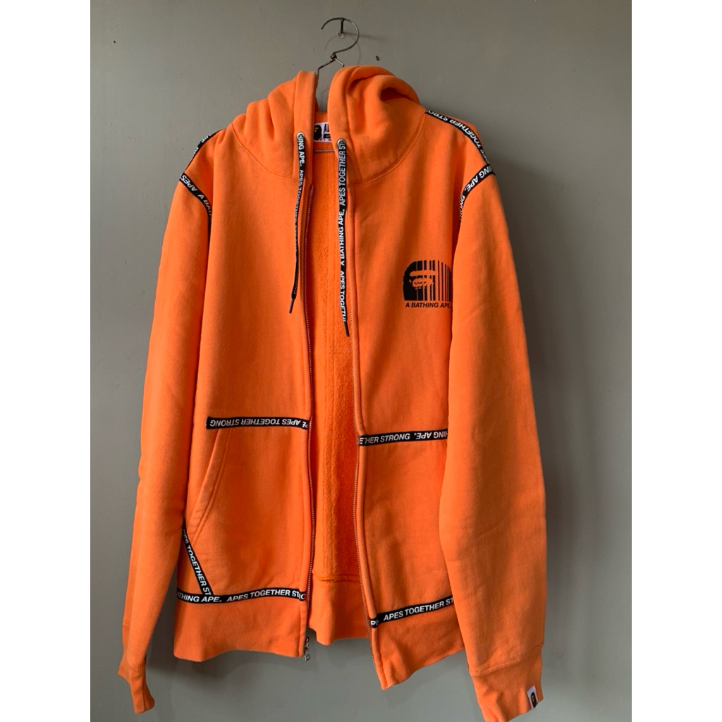 Bape full zip hoodie orange Original