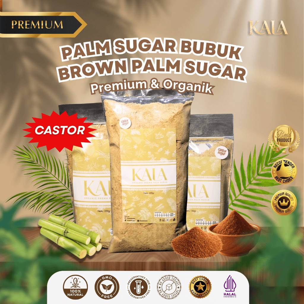 

KALA Brown Sugar Gula Palem Bubuk Halus (CASTOR) Premium Brown Palm Sugar Gula Kastor Gula Halus Organik