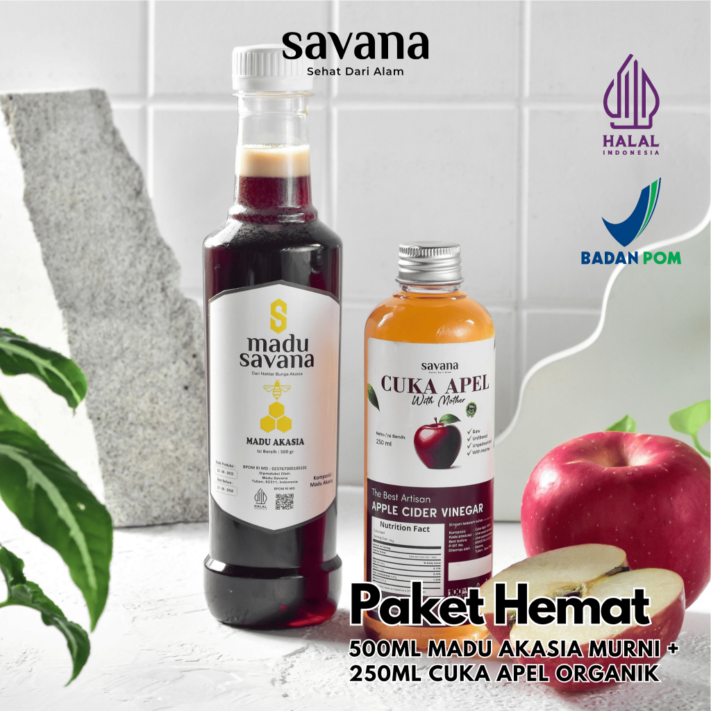 

[Bundling] Cuka Apel Organik 250 ml & Madu Akasia Savana 500 ml