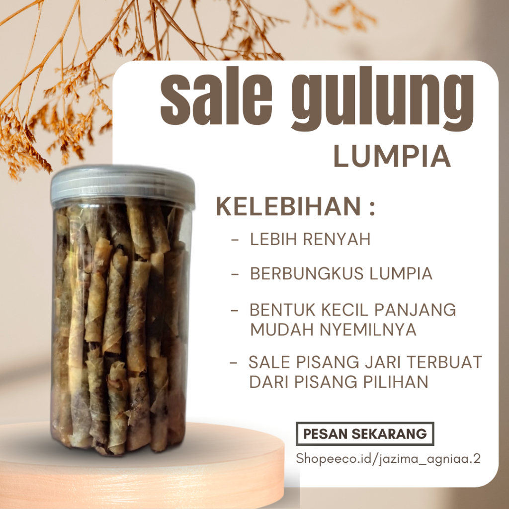 

Sale Gulung Pisang Aroma Enak Krispy Khas Tasikmalaya Cemilan Manis Lumpia Mini Renyah Bisa ( COD )