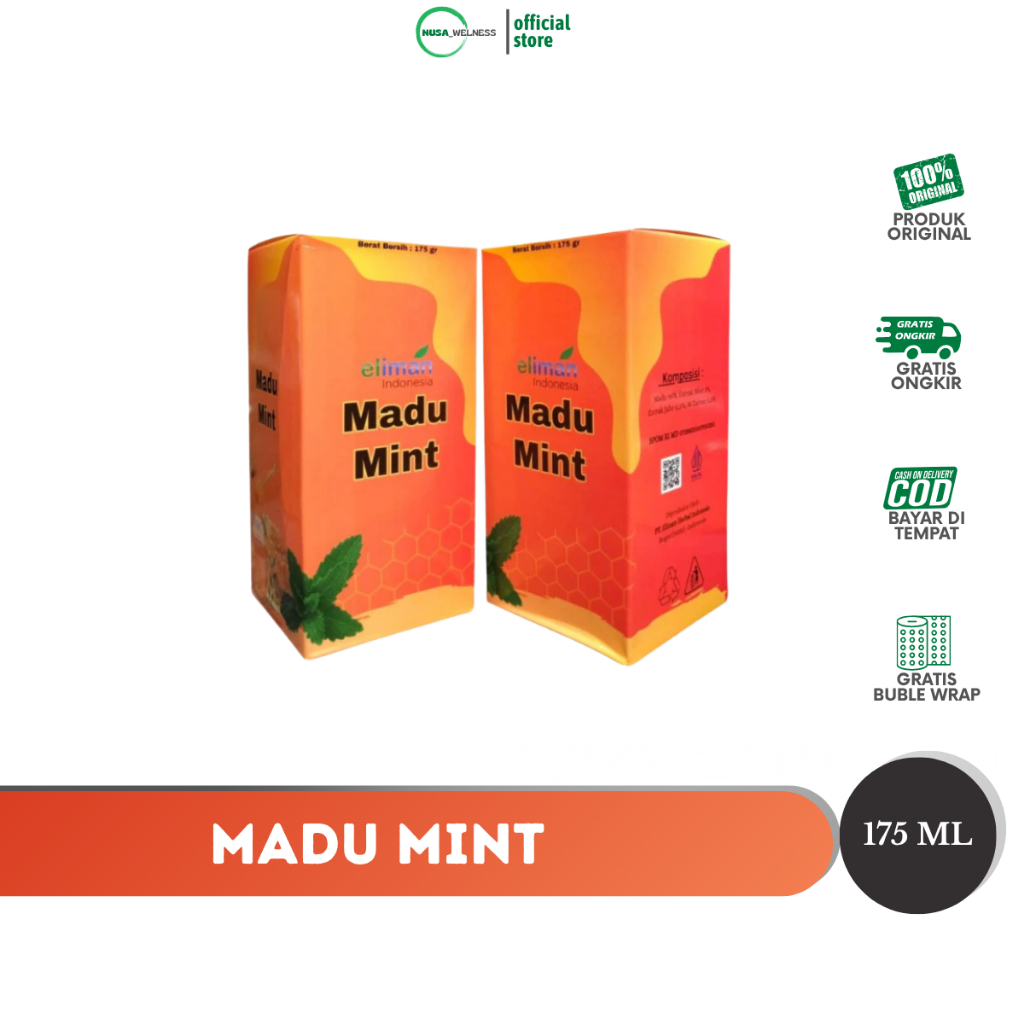 

MADU MINT ELIMAN | segarkan nafas & legakan tenggorokan | madu herbal rasa mint | bantu redakan batuk & flu ringan | original 100% | langsung kirim