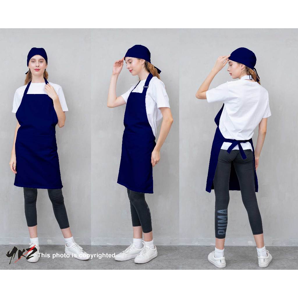 <apron>apron barista / celemek barista / apron chef / apron polos warna navy