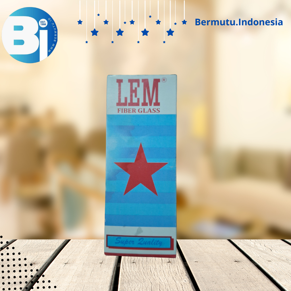 LEM SUPER FIBER GLASS BINTANG MERAH - Lem Epoxy Resin Bening Kaca Serat Multifungsi