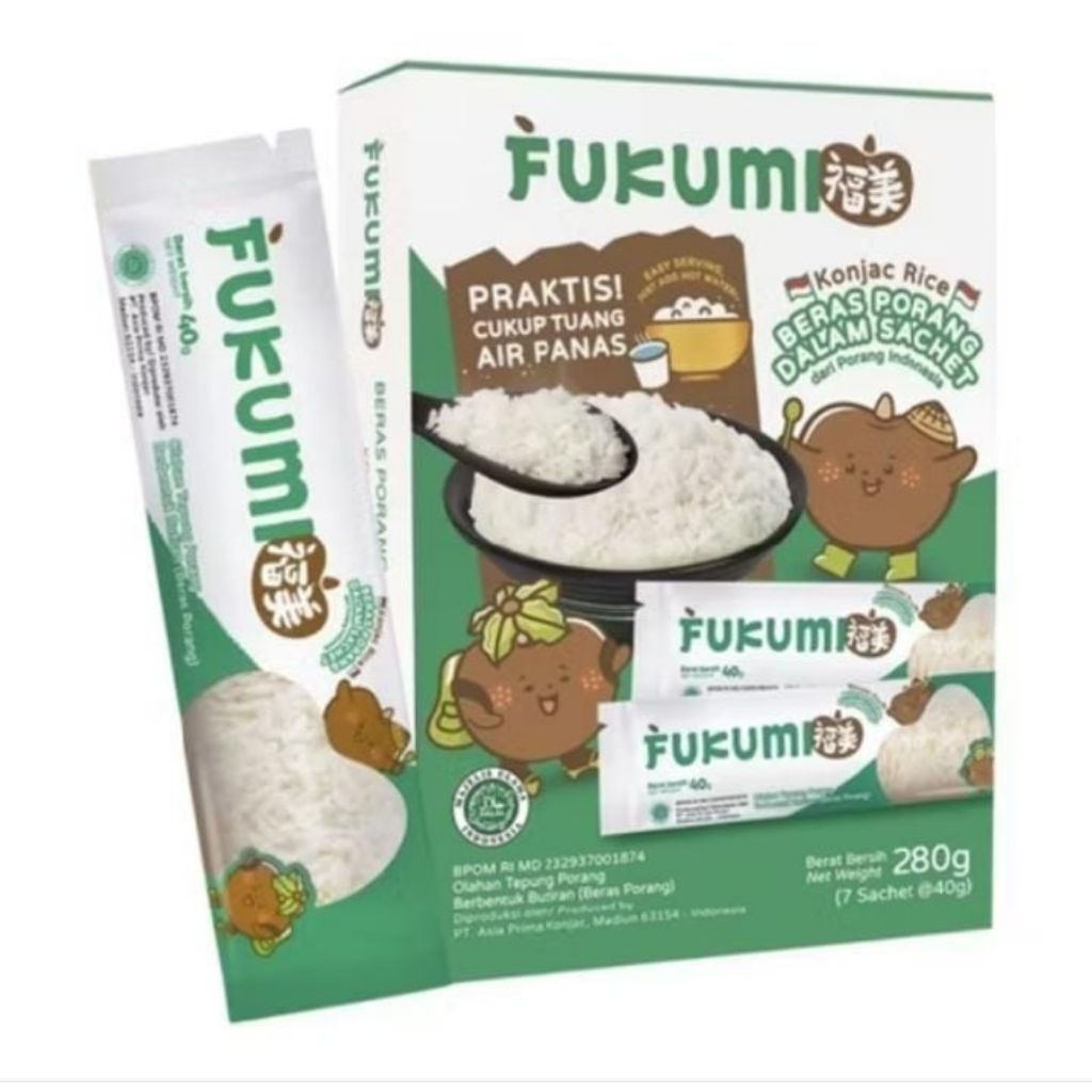 

Fukumi 280g Beras Porang Konjac Rice Sachet 7Pcs
