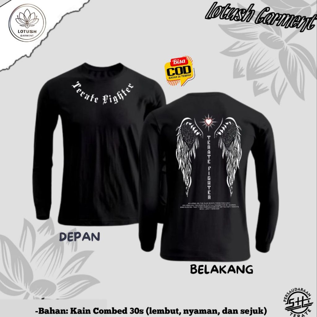 Kaos Warga Psht -Kaos Lengan Panjang Motif Terate Fighter - Kaos Terate Fighter