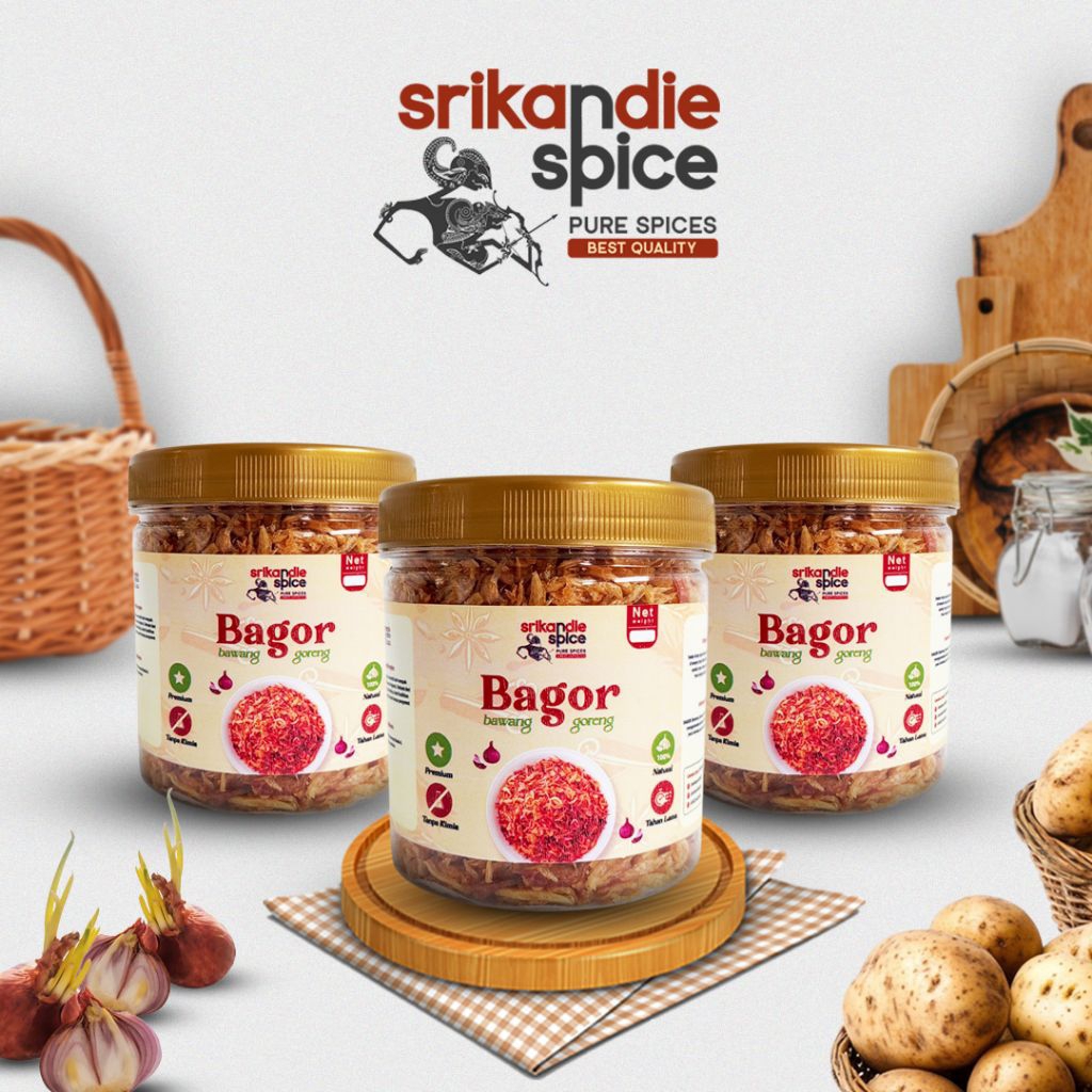 

Bagor Bawang Goreng 300gr 200gr Bagor Premium Srikandie Grade A 100% Bawang Sumenep Tanpa Pengawet Tanpa MSG Tidak Berminyak 100% Alami