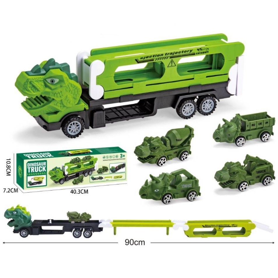 MURAH MAINAN ANAK 999-13 EJECTION TRAJECTORY DINOSAUR TRUCK MAINAN TRUCK MOBIL ANGKUTAN CONTAINER