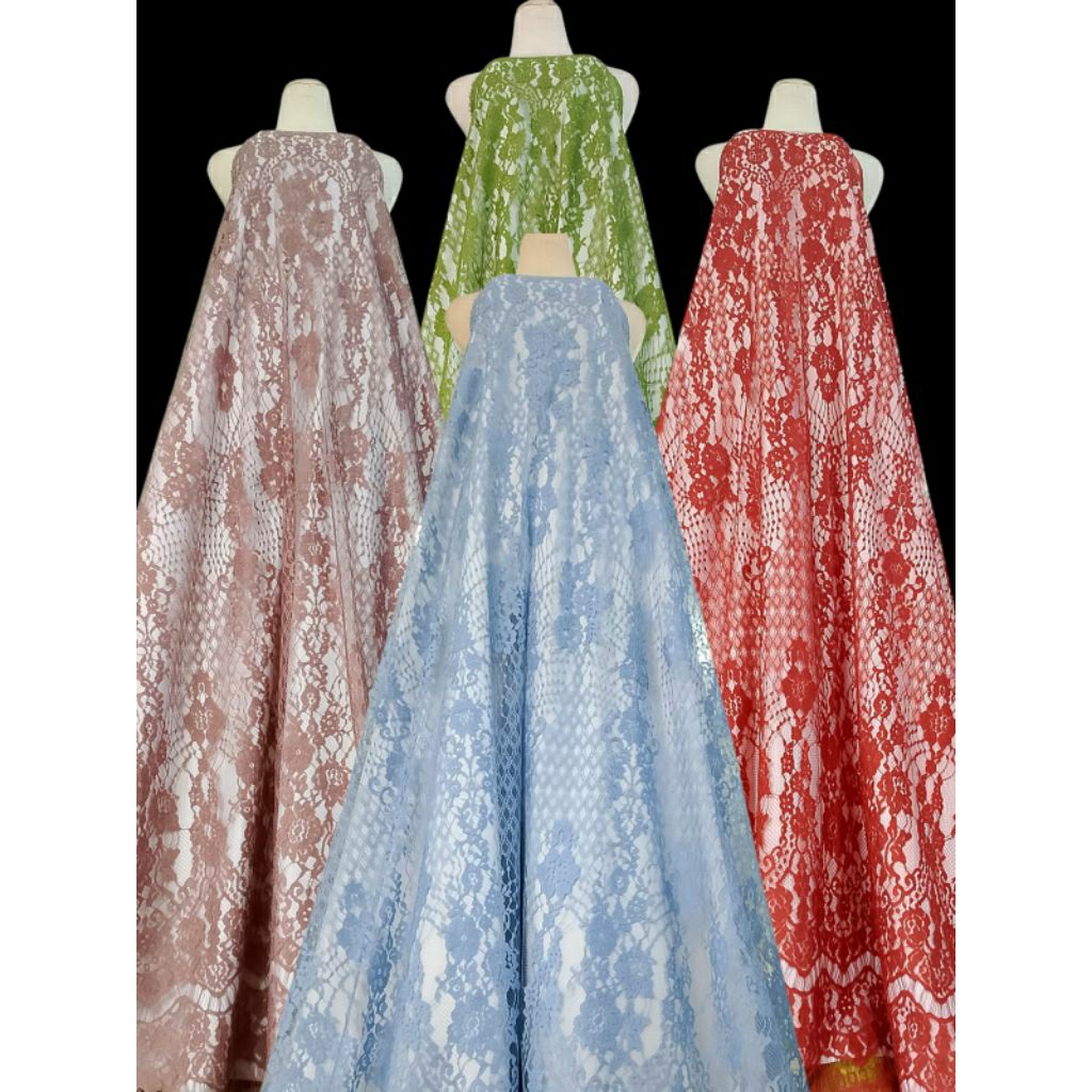 Promo Kain brukat semi prancis Bahan brokat semi prancis Brukat potongan Bahan kebaya Brokat modern